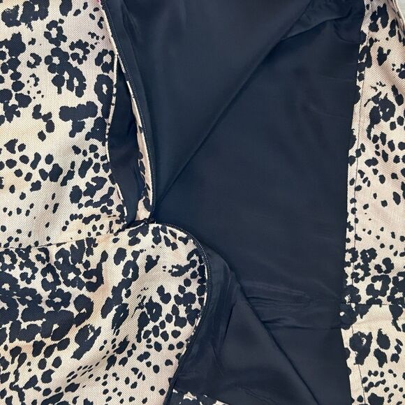 J.Crew Trouser Short Zipper w/ Pockets Animal Print Tan Black Pink Womens Sz 14 - Picture 7 of 9